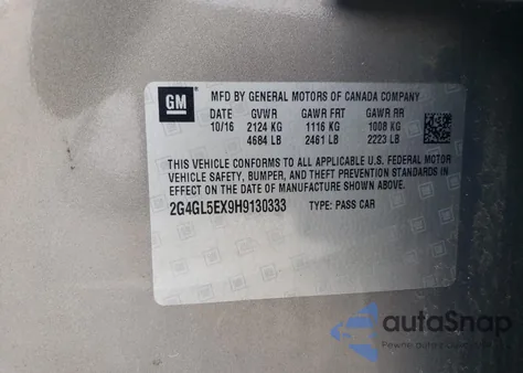 2017 Buick Regal Sport Touring из США, поврежденный, VIN 2G4GL5EX9H9130333